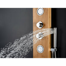 Load image into Gallery viewer, Crane 60 in. Full Body Shower Panel with Heavy Rain Shower and Spray Wand in Natural Bamboo- Anzzi