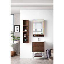 Load image into Gallery viewer, James Martin Milan 23.6&quot; Mid Century Walnut - Glossy White Single Vanity with Base