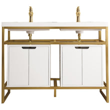 Load image into Gallery viewer, James Martin Boston 47&quot; Stainless Steel Sink Console (Double Basins) with Storage- James Martin