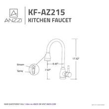 Load image into Gallery viewer, Bell Single-Handle Pull-Out Sprayer Kitchen Faucet in Brushed Nickel- Anzzi