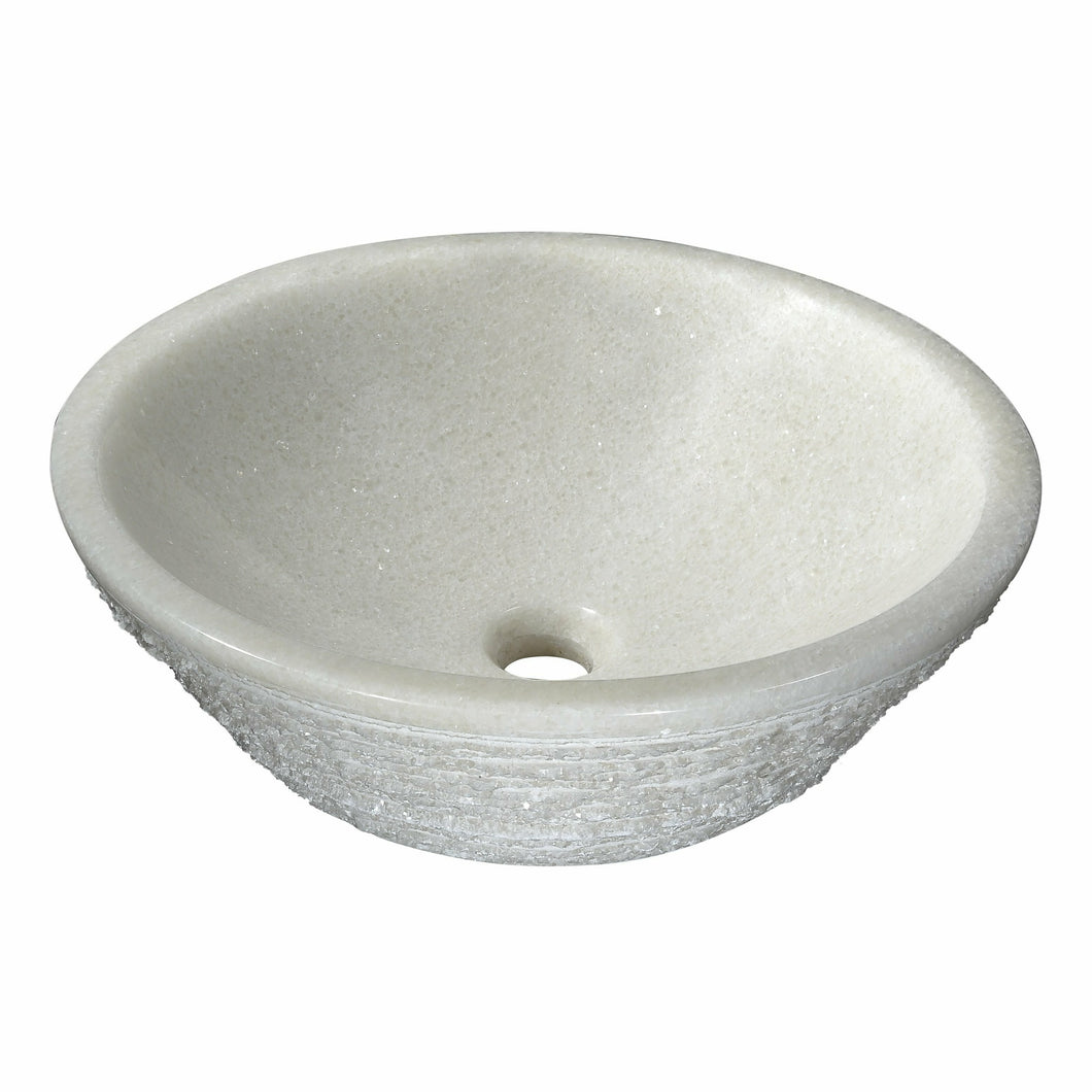 Cliffs of Dover Natural Stone Vessel Sink in White Marble- Anzzi