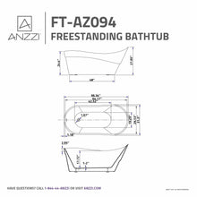 Load image into Gallery viewer, Kahl Series 5.58 ft. Freestanding Bathtub in White- Anzzi