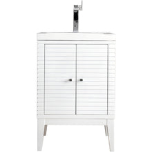 Load image into Gallery viewer, James Martin Linden 24&quot; Glossy White Single Vanity Cabinet- James Martin
