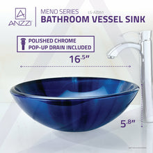 Load image into Gallery viewer, Meno Series Deco-Glass Vessel Sink in Lustrous Blue- Anzzi