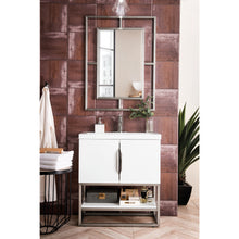 Load image into Gallery viewer, James Martin Columbia 31.5&quot; Glossy White - Brushed Nickel Single Vanity