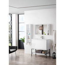 Load image into Gallery viewer, James Martin Milan 35.4&quot; Glossy White - Matte Black Single Vanity