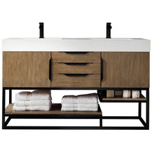 Load image into Gallery viewer, James Martin Columbia 59&quot; Latte Oak - Matte Black Double Vanity- James Martin