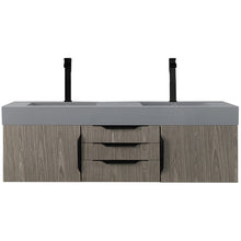 Load image into Gallery viewer, James Martin Mercer Island 59&quot; Ash Gray - Matte Black Double Vanity- James Martin