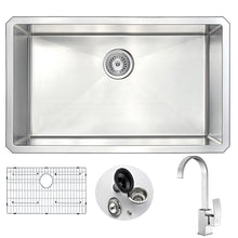 Load image into Gallery viewer, VANGUARD Undermount 30 in. Kitchen Sink with Opus Faucet in Brushed Nickel- Anzzi