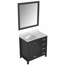 Load image into Gallery viewer, Chateau 36 in. W x 22 in. D Bathroom Bath Vanity Set in Black with Carrara Marble Top with White Sink- Anzzi