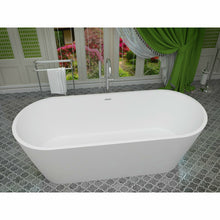 Load image into Gallery viewer, Rossetto 5.6 ft. Solid Surface Center Drain Freestanding Bathtub in Matte White- Anzzi