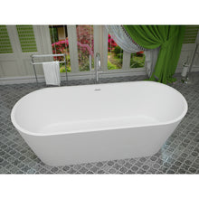 Load image into Gallery viewer, Kosima 5.6 ft. Solid Surface Center Drain Freestanding Bathtub in Matte White- Anzzi
