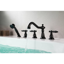 Load image into Gallery viewer, Patriarch 2-Handle Deck-Mount Roman Tub Faucet with Handheld Sprayer in Oil Rubbed Bronze- Anzzi