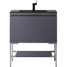 Load image into Gallery viewer, James Martin Milan 31.5&quot; Modern Grey - Brushed Nickel Single Vanity with Base- James Martin