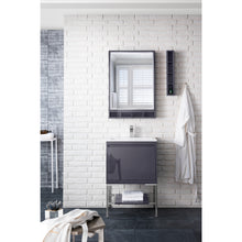 Load image into Gallery viewer, James Martin Milan 23.6&quot; Modern Grey Glossy - Brushed Nickel Single Vanity with Base