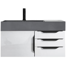 Load image into Gallery viewer, James Martin Mercer Island 36&quot; Glossy White - Matte Black Single Vanity- James Martin
