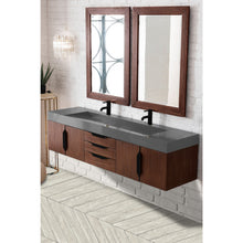 Load image into Gallery viewer, James Martin Mercer Island 72&quot; Coffee Oak - Matte Black Double Vanity