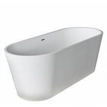 Load image into Gallery viewer, Kosima 5.6 ft. Solid Surface Center Drain Freestanding Bathtub in Matte White- Anzzi