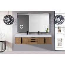Load image into Gallery viewer, James Martin Mercer Island 72&quot; Latte Oak - Matte Black Double Vanity
