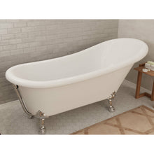 Load image into Gallery viewer, 67.32” Diamante Slipper-Style Acrylic Claw Foot Tub in White- Anzzi