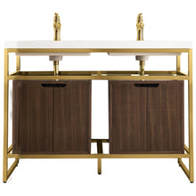 Load image into Gallery viewer, James Martin Boston 47&quot; Stainless Steel Sink Console (Double Basins) with Storage- James Martin