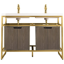 Load image into Gallery viewer, James Martin Boston 47&quot; Stainless Steel Sink Console (Double Basins) with Storage- James Martin
