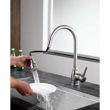 Load image into Gallery viewer, Bell Single-Handle Pull-Out Sprayer Kitchen Faucet in Brushed Nickel- Anzzi