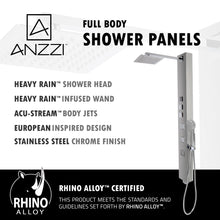 Load image into Gallery viewer, Lann 53 in. 3-Jetted Full Body Shower Panel with Heavy Rain Showerhead and Spray Wand in Chrome- Anzzi