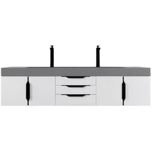 Load image into Gallery viewer, James Martin Mercer Island 72&quot; Glossy White - Matte Black Double Vanity- James Martin