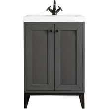 Load image into Gallery viewer, James Martin Chianti 24&quot; Mineral Grey - Matte Black Single Vanity