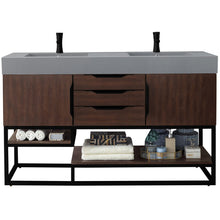 Load image into Gallery viewer, James Martin Columbia 59&quot; Coffee Oak - Matte Black Double Vanity- James Martin