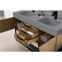Load image into Gallery viewer, James Martin Columbia 59&quot; Latte Oak - Matte Black Double Vanity