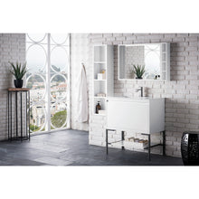 Load image into Gallery viewer, James Martin Milan 31.5&quot; Glossy White - Matte Black Single Vanity with Base