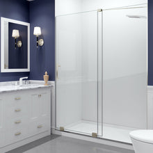 Load image into Gallery viewer, Longboat Series 60 in. x 76 in. Semi-Frameless Shower Door with TSUNAMI GUARD in Brushed Nickel- Anzzi