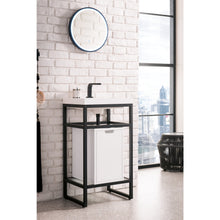 Load image into Gallery viewer, James Martin Boston 20&quot; Stainless Steel Sink Console with Storage Cabinet