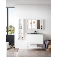 Load image into Gallery viewer, James Martin Milan 35.4&quot; Glossy White - Glossy White Single Vanity