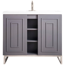 Load image into Gallery viewer, James Martin Alicante&#39; 39.5&quot; Grey Smoke-Brushed Nickel Single Vanity Cabinet- James Martin