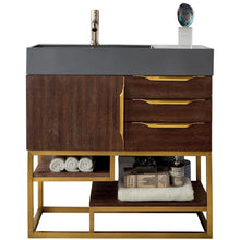 Load image into Gallery viewer, James Martin Columbia 36&quot; Coffee Oak - Radiant Gold Single Vanity- James Martin