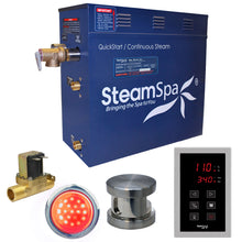 Load image into Gallery viewer, SteamSpa Indulgence 9 KW QuickStart Acu-Steam Bath Generator Package with Built-in Auto Drain in Brushed Nickel- SteamSpa