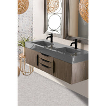 Load image into Gallery viewer, James Martin Mercer Island 59&quot; Ash Gray - Matte Black Double Vanity