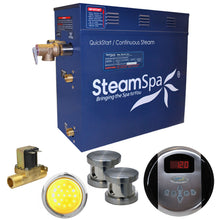 Load image into Gallery viewer, SteamSpa Indulgence 12 KW QuickStart Acu-Steam Bath Generator Package with Built-in Auto Drain in Brushed Nickel- SteamSpa