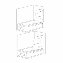 Load image into Gallery viewer, Herald Series 48 in. by 58 in. Frameless Hinged tub door in Brushed Nickel- Anzzi