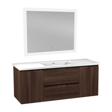 Load image into Gallery viewer, 48 in W x 20 in H x 18 in D Bath Vanity in Dark Brown with Cultured Marble Vanity Top in White with White Basin &amp; Mirror- Anzzi