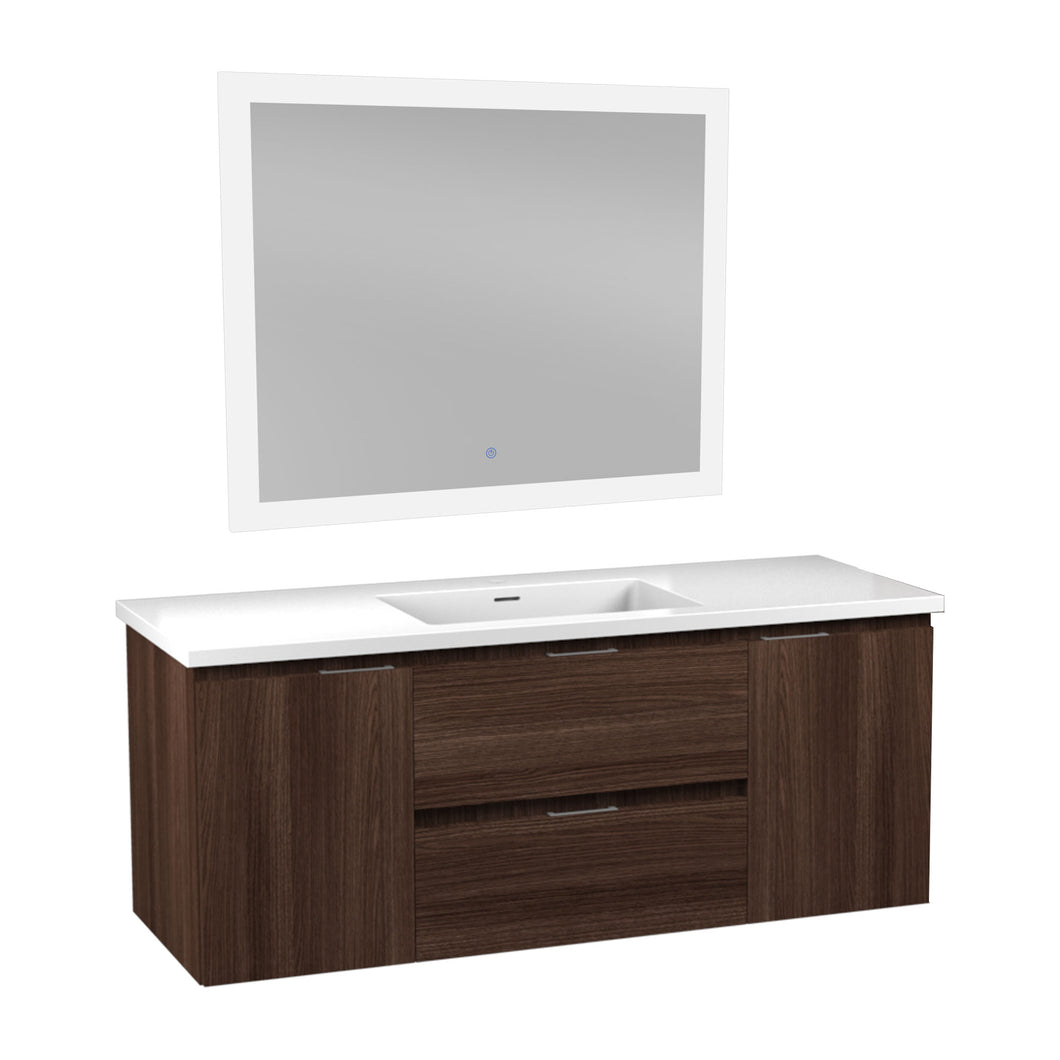 48 in W x 20 in H x 18 in D Bath Vanity in Dark Brown with Cultured Marble Vanity Top in White with White Basin & Mirror- Anzzi