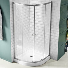Load image into Gallery viewer, Mare 35 in. x 76 in. Framed Shower Enclosure with TSUNAMI GUARD in Brushed Nickel- Anzzi
