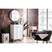 Load image into Gallery viewer, James Martin Chianti 20&quot; Glossy White - Brushed Nickel Single Vanity