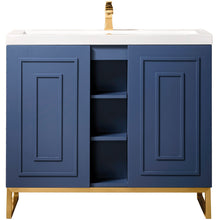 Load image into Gallery viewer, James Martin Alicante&#39; 39.5&quot; Azure Blue-Radiant Gold Single Vanity Cabinet- James Martin