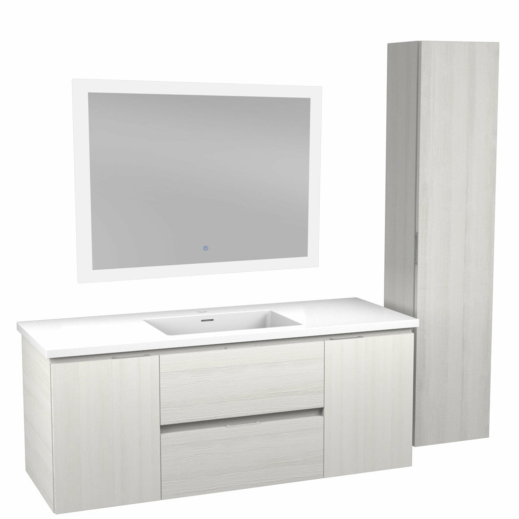 48 in. W x 20 in. H x 18 in. D Bath Vanity Set in Rich White with Vanity Top in White with White Basin and Mirror- Anzzi