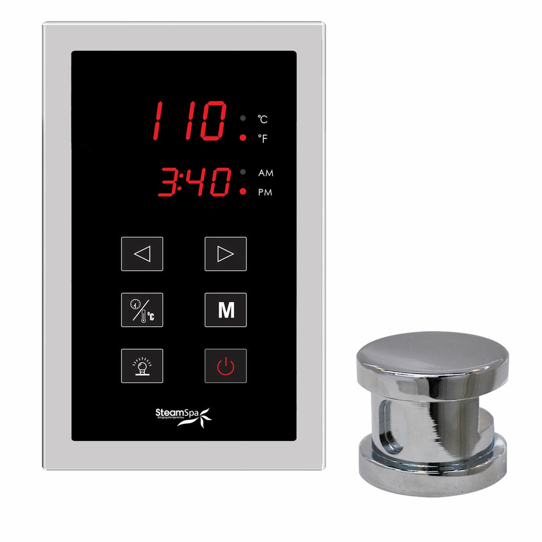 SteamSpa Oasis Touch Panel Control Kit in Chrome- SteamSpa