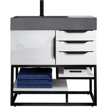 Load image into Gallery viewer, James Martin Columbia 36&quot; Glossy White - Matte Black Single Vanity- James Martin